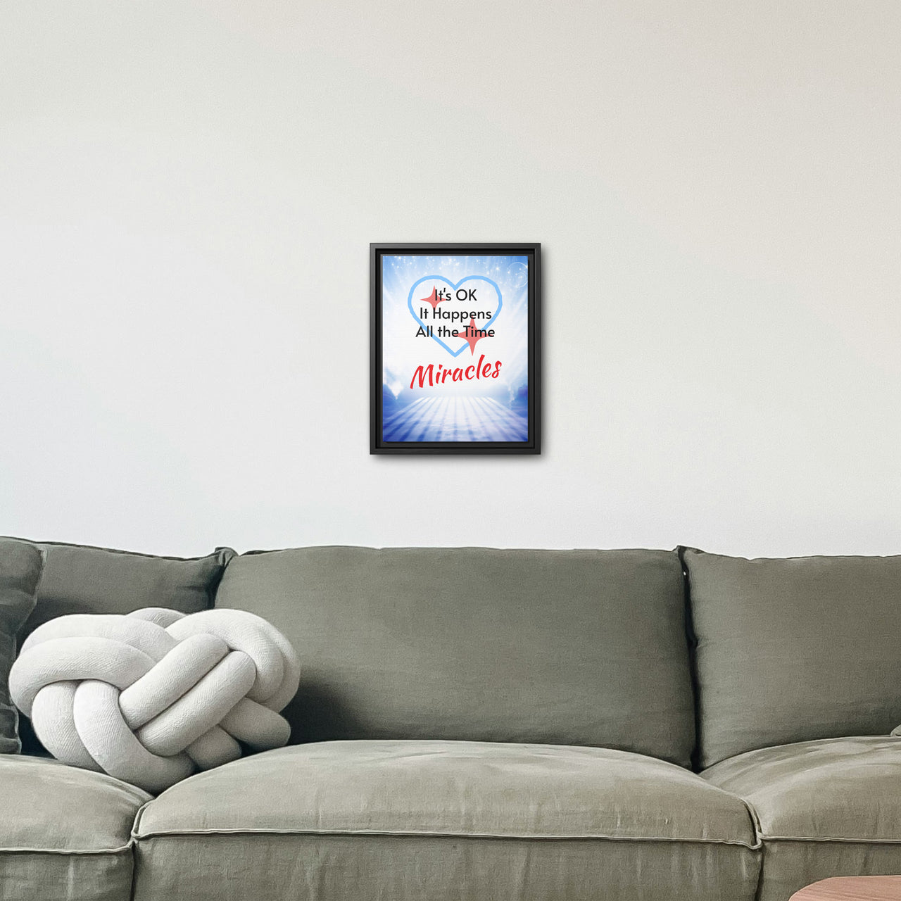Framed Canvas Wall Art, Miracles Happen
