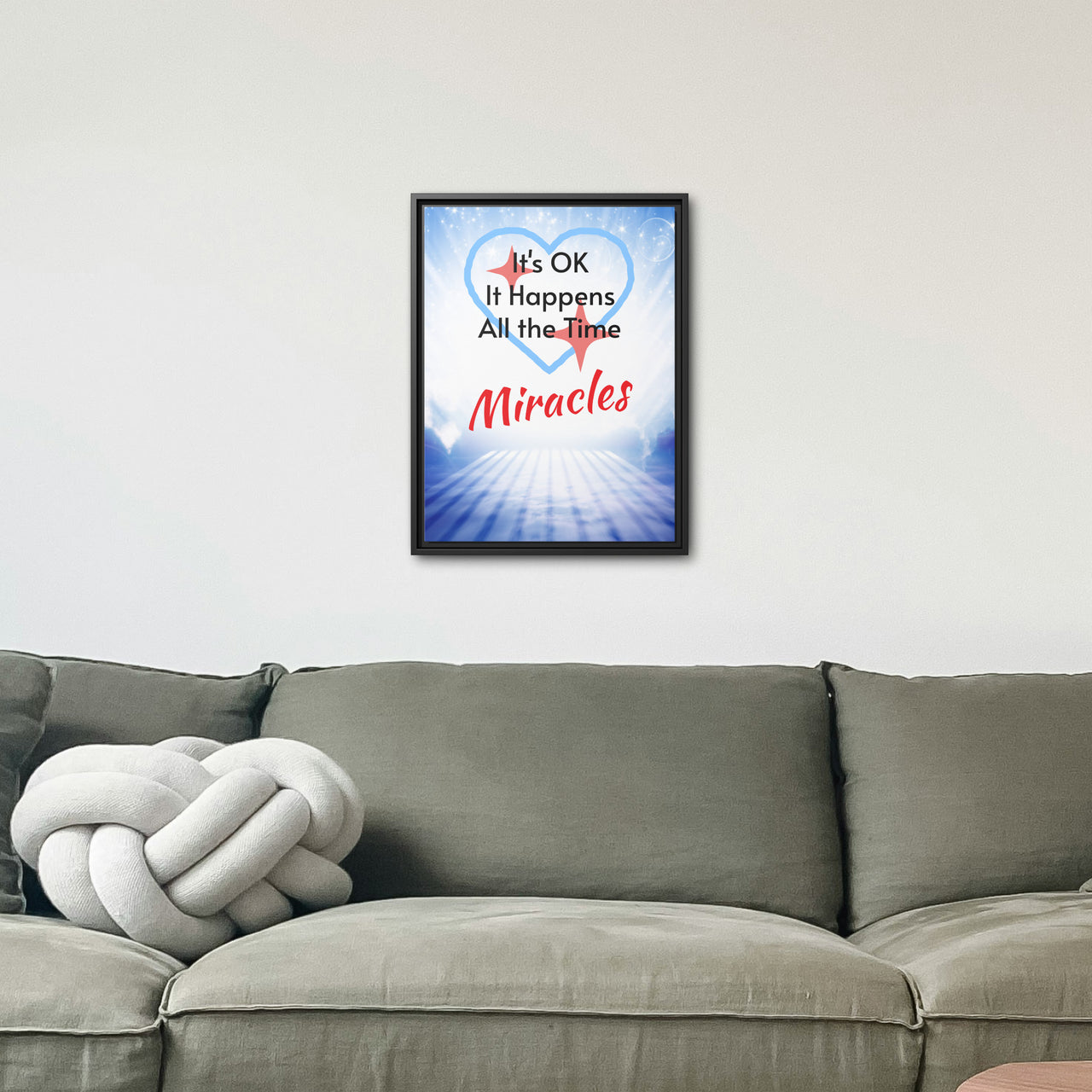 Framed Canvas Wall Art, Miracles Happen
