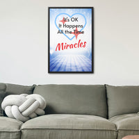 Framed Canvas Wall Art, Miracles Happen