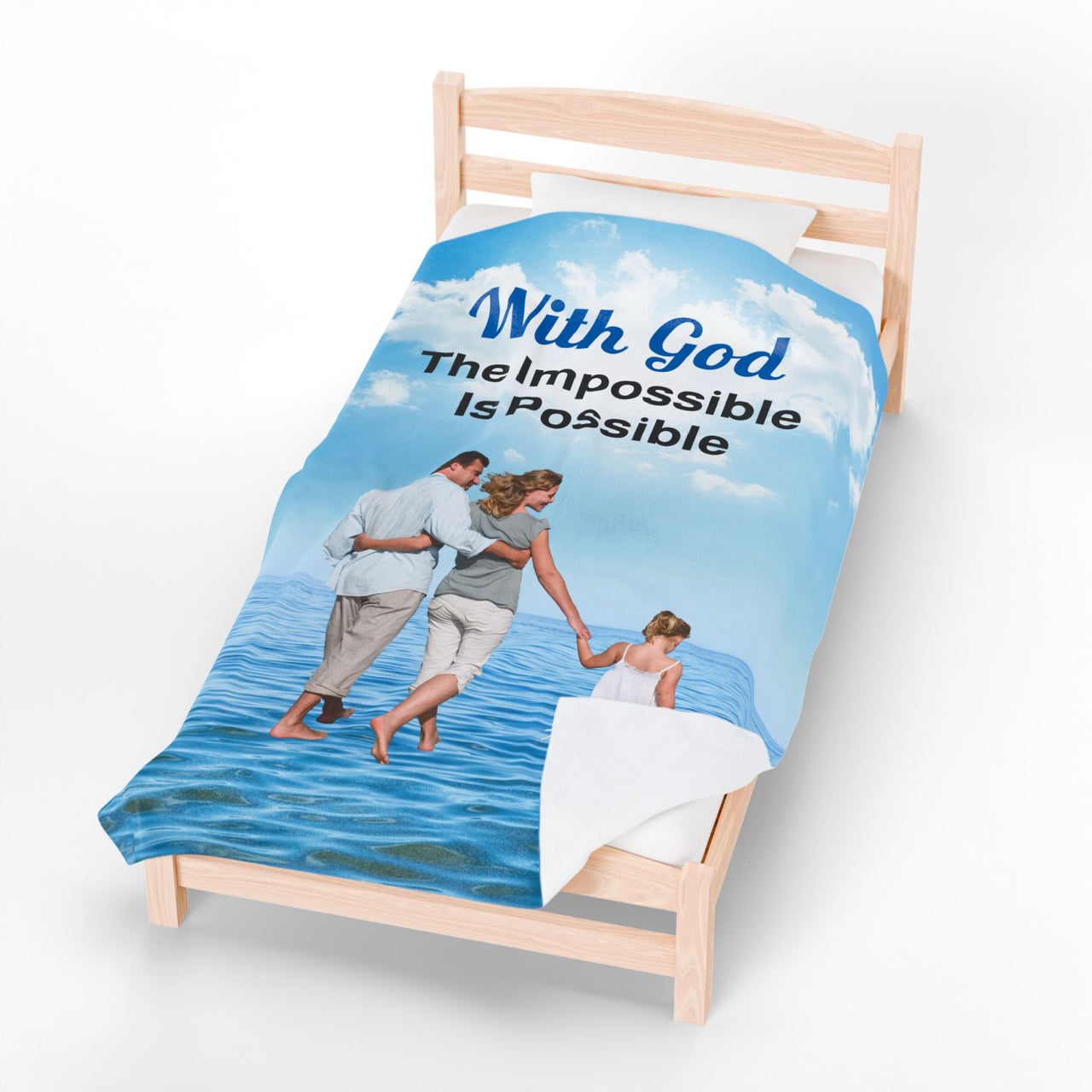 Premium Plush Velveteen Blanket, Walk on Water Family
