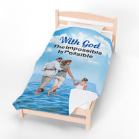 Premium Plush Velveteen Blanket, Walk on Water Family