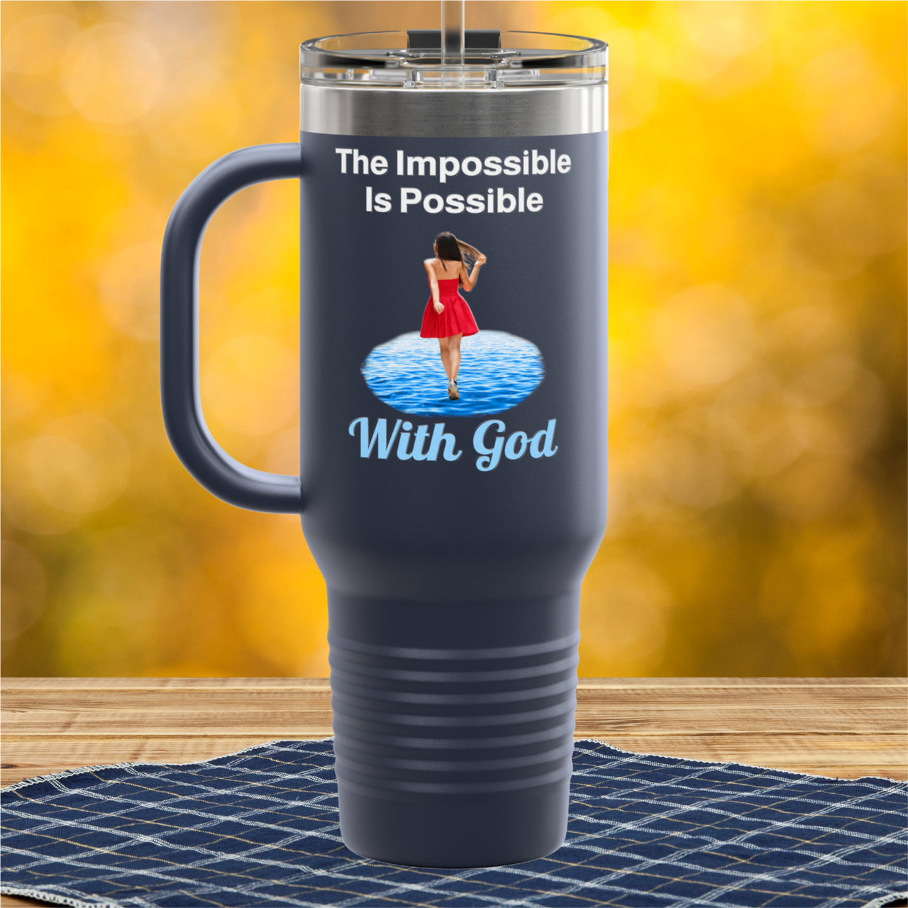 Polar Camel Travel Mug - 40oz Stainless Steel, Walk on Water Woman