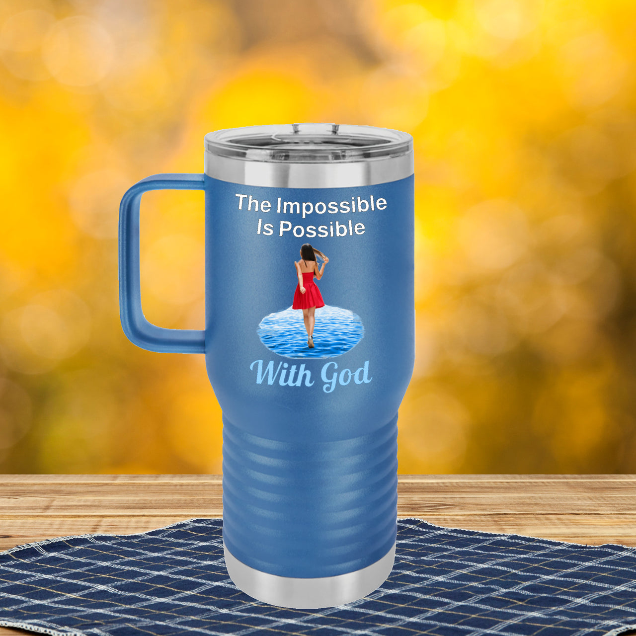 Polar Camel Travel Mug - 20oz Stainless Steel, Walk on Water Woman