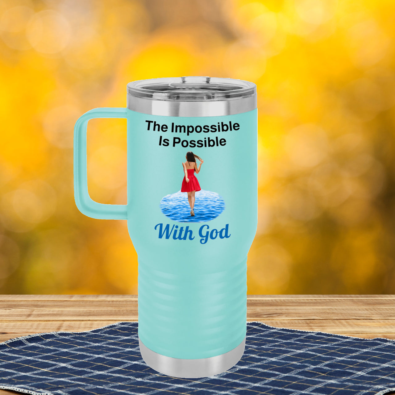 Polar Camel Travel Mug - 20oz Stainless Steel, Walk on Water Woman