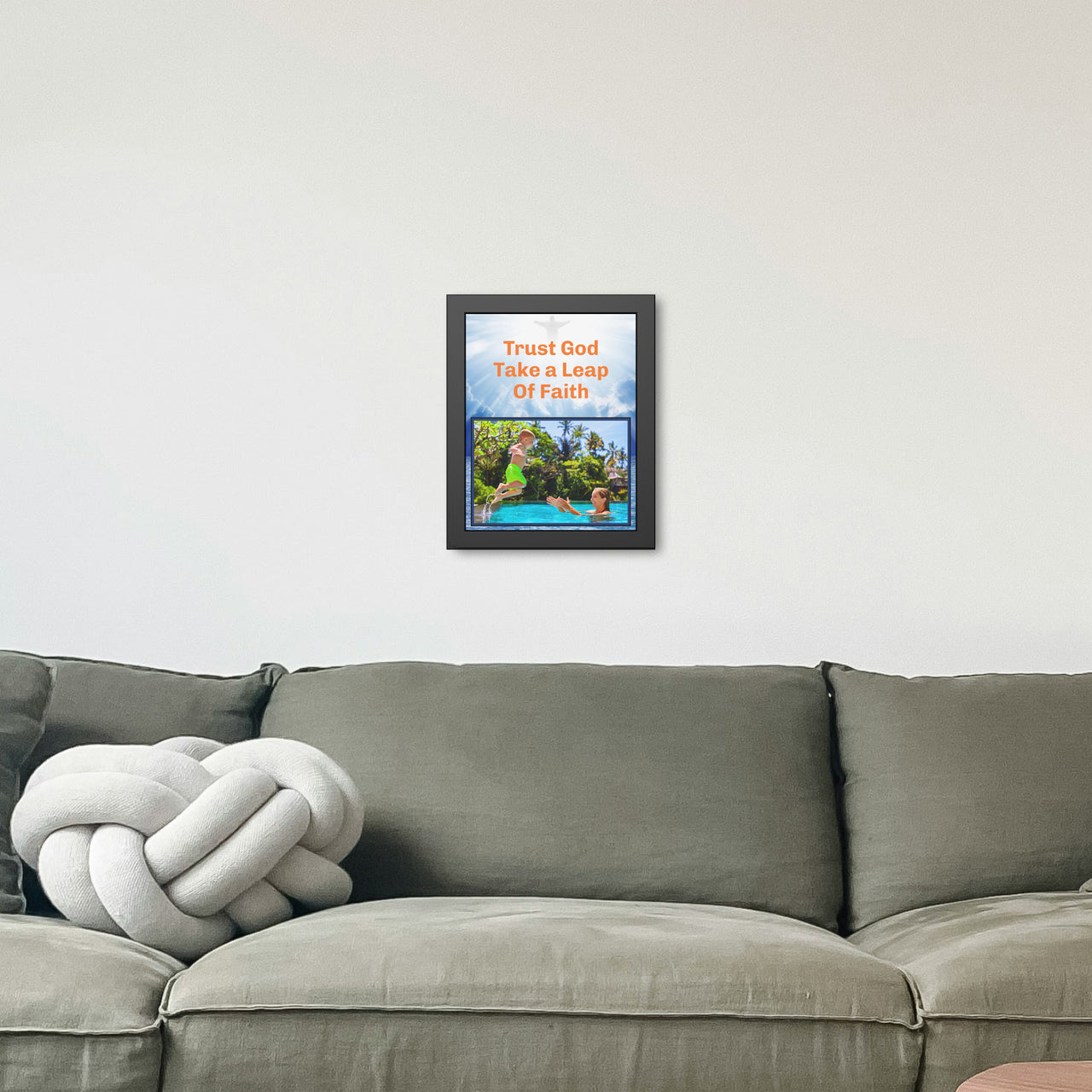 Wood Framed Poster with Shatter-Proof Plexiglass, Leap of Faith