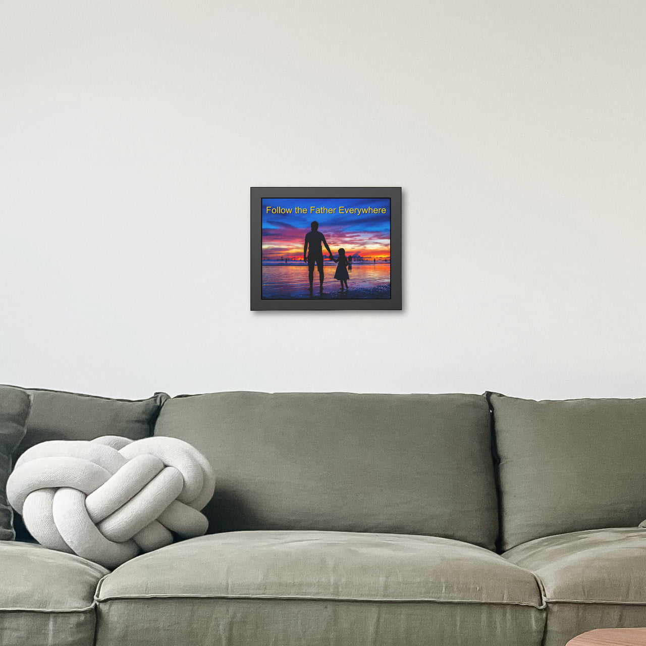 Wood Framed Poster with Shatter-Proof Plexiglass, Follow the Father