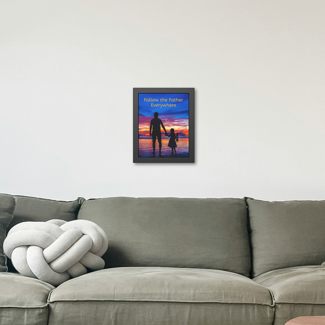 Wood Framed Poster with Shatter-Proof Plexiglass, Follow the Father