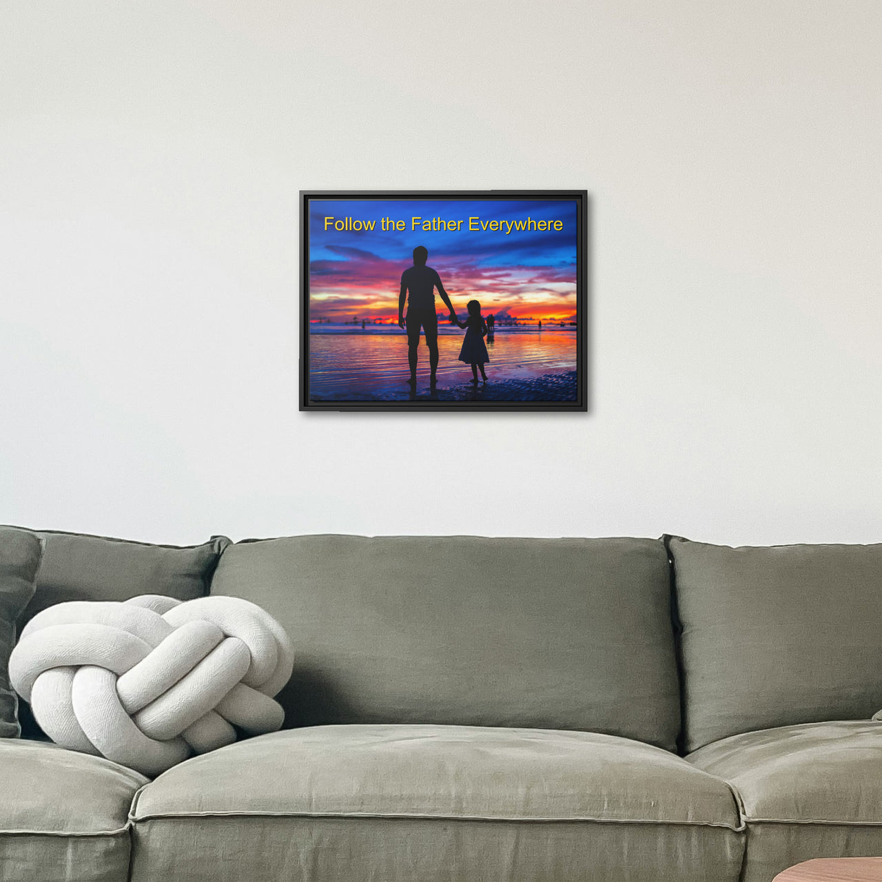 Framed Canvas Wall Art, Follow the Father