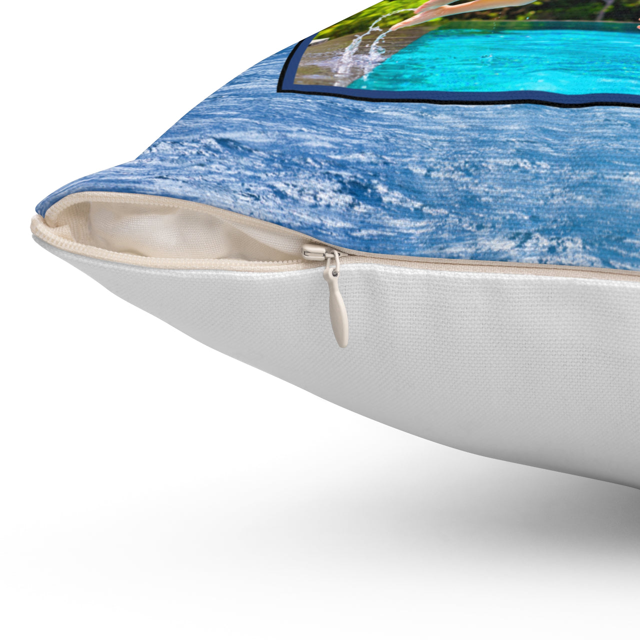 Reversible Throw Pillow, Leap of Faith - White Back