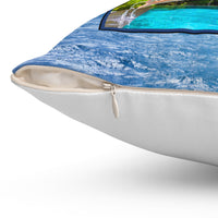 Reversible Throw Pillow, Leap of Faith - White Back