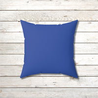 Reversible Throw Pillow, Leap of Faith - Dark Blue Back