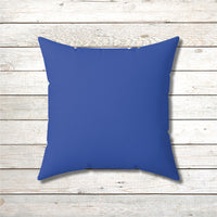 Reversible Throw Pillow, Leap of Faith - Dark Blue Back