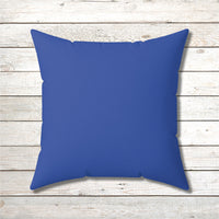Reversible Throw Pillow, Leap of Faith - Dark Blue Back