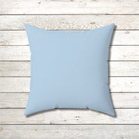 Reversible Throw Pillow, Leap of Faith - Light Blue Back