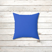 Reversible Throw Pillow, Follow the Father - Royal Blue Back