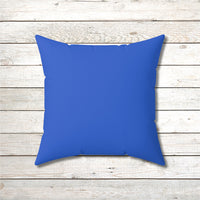 Reversible Throw Pillow, Follow the Father - Royal Blue Back