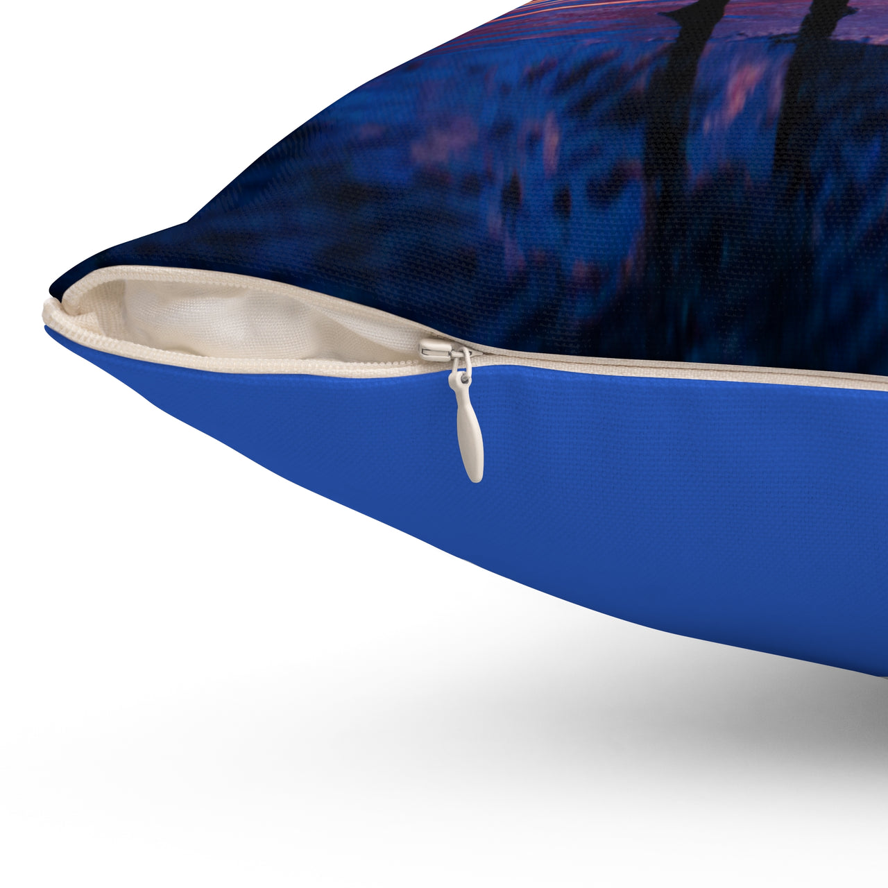 Reversible Throw Pillow, Follow the Father - Royal Blue Back