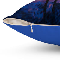Reversible Throw Pillow, Follow the Father - Royal Blue Back