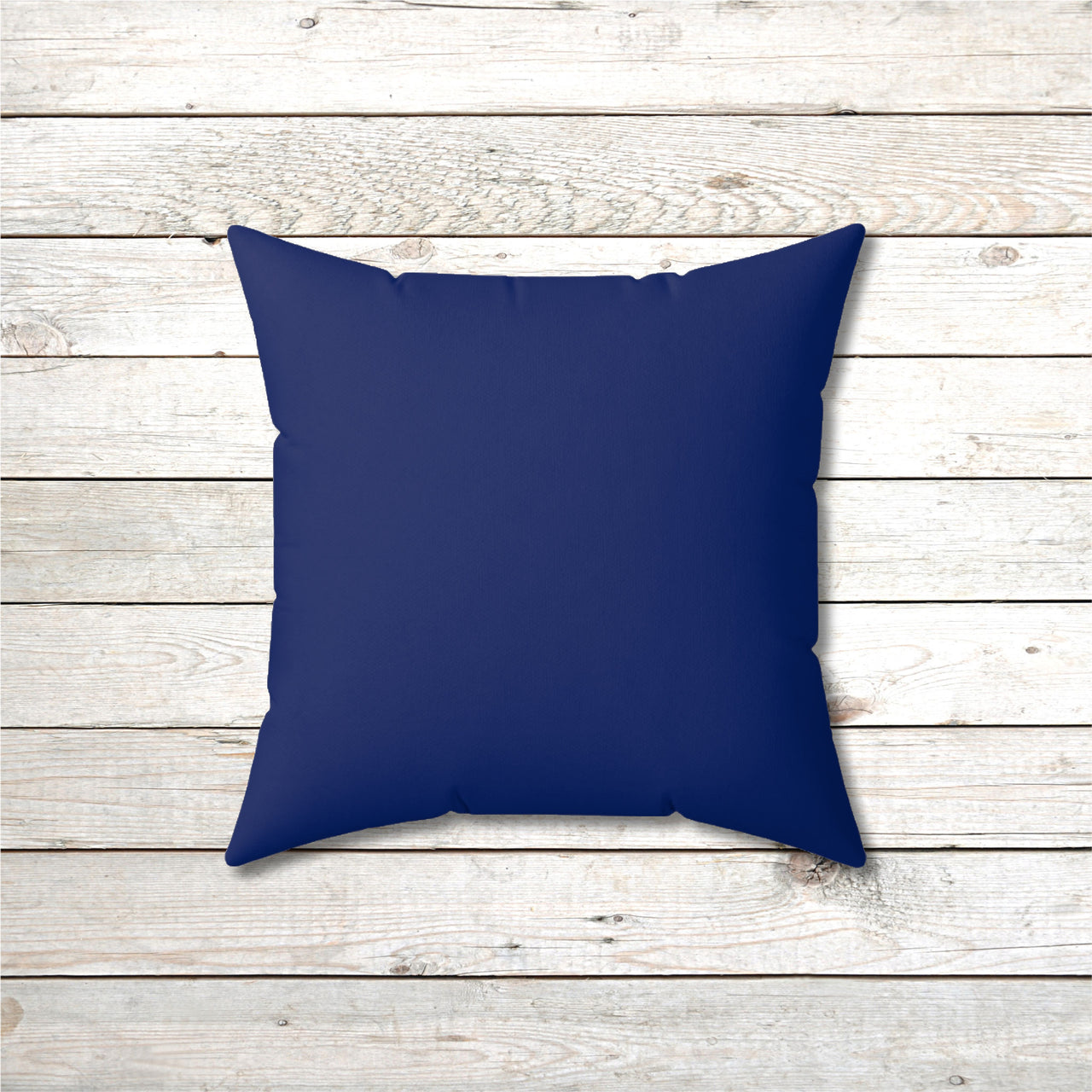 Reversible Throw Pillow, Follow the Father - Dark Royal Blue Back