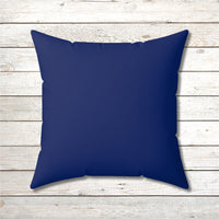 Reversible Throw Pillow, Follow the Father - Dark Royal Blue Back