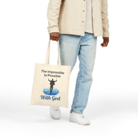 Cotton Canvas Tote Bag, Walk on Water Man