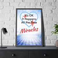 Wood Framed Poster with Shatter-Proof Plexiglass, Miracles Happen