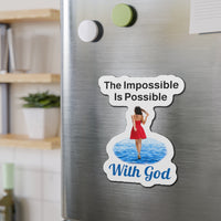 Vinyl Die-Cut Magnet, Walk on Water Woman