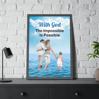 Wood Framed Poster with Shatter-Proof Plexiglass, Walk on Water Family