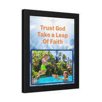 Wood Framed Poster with Shatter-Proof Plexiglass, Leap of Faith