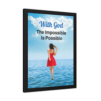 Wood Framed Poster with Shatter-Proof Plexiglass, Walk on Water Woman