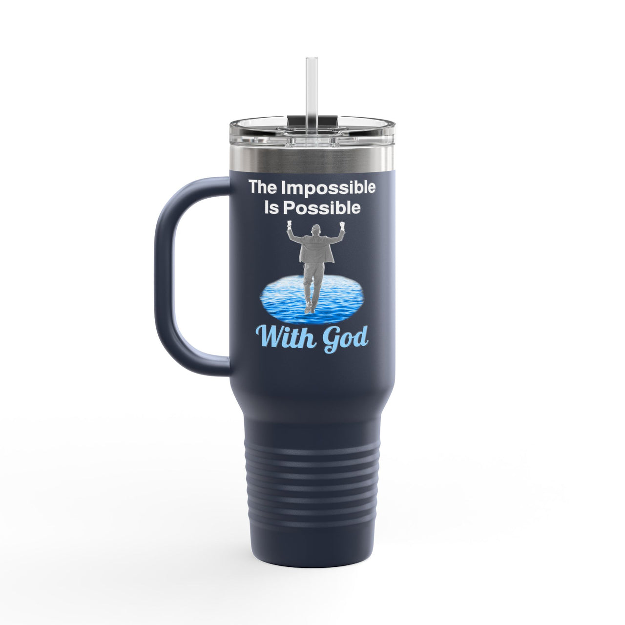 Polar Camel Travel Mug - 40oz Stainless Steel, Walk on Water Man