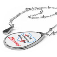 Inspirational oval pendant necklace with