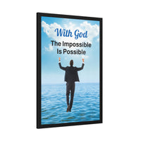 Wood Framed Poster with Shatter-Proof Plexiglass, Walk on Water Man