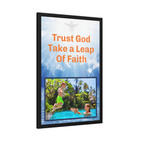 Wood Framed Poster with Shatter-Proof Plexiglass, Leap of Faith