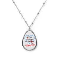 Inspirational oval pendant necklace with