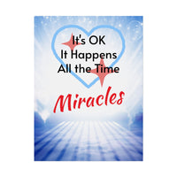 Inspirational poster with “Miracles Happen” design with the message