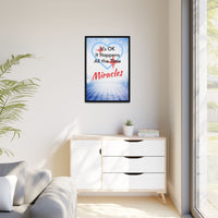 Framed canvas wall art with “Miracles Happen” design, inspirational message