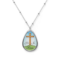 Inspirational oval pendant necklace with