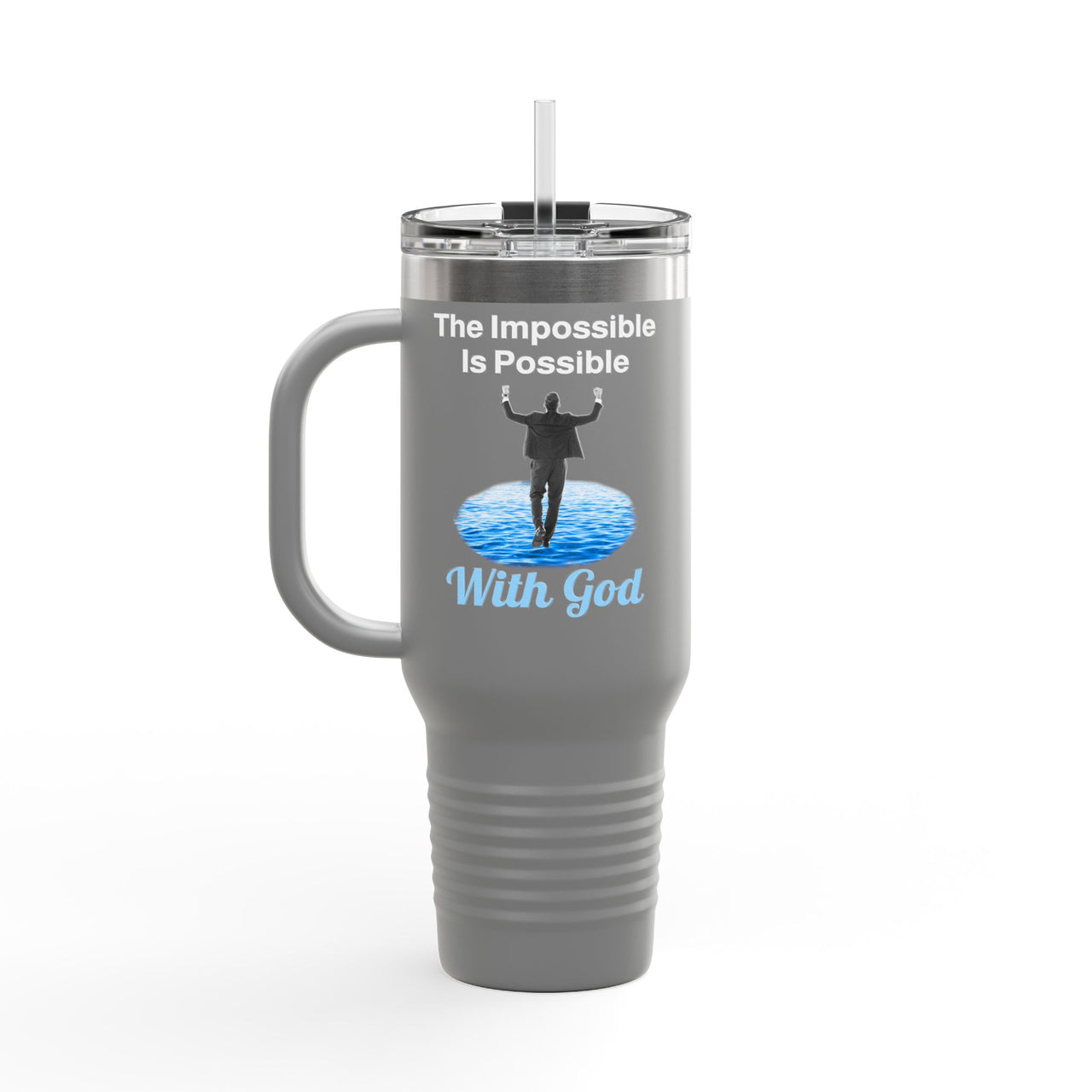 Polar Camel Travel Mug - 40oz Stainless Steel, Walk on Water Man