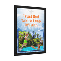 Wood Framed Poster with Shatter-Proof Plexiglass, Leap of Faith