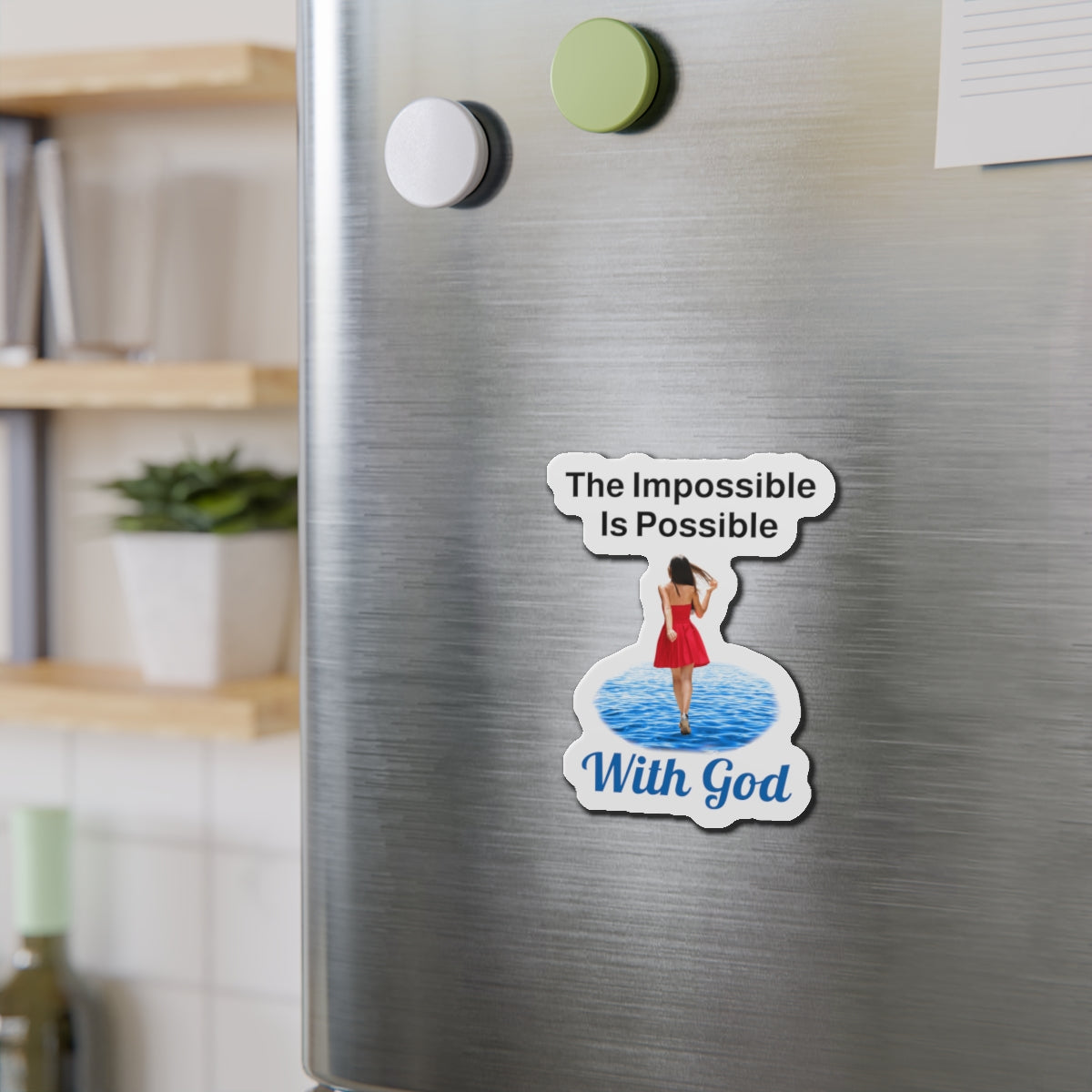 Vinyl Die-Cut Magnet, Walk on Water Woman