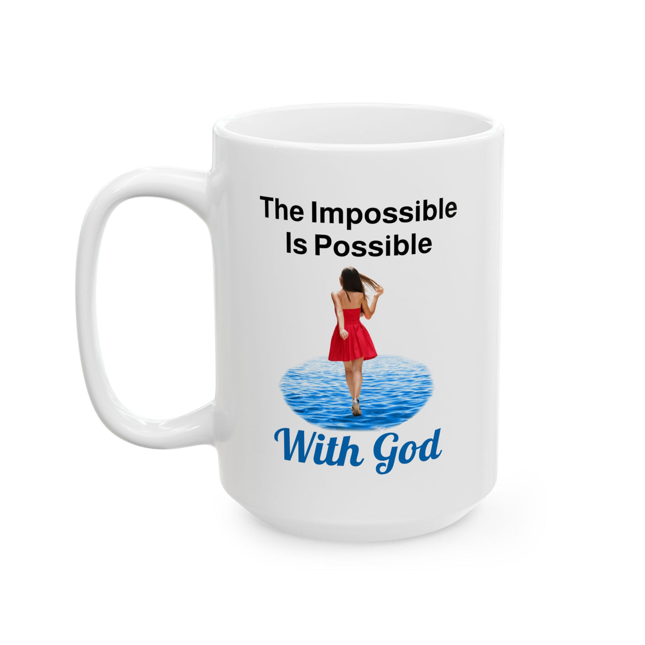 Ceramic Mug (11oz, 15oz), Walk on Water Woman