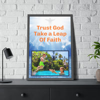 Wood Framed Poster with Shatter-Proof Plexiglass, Leap of Faith