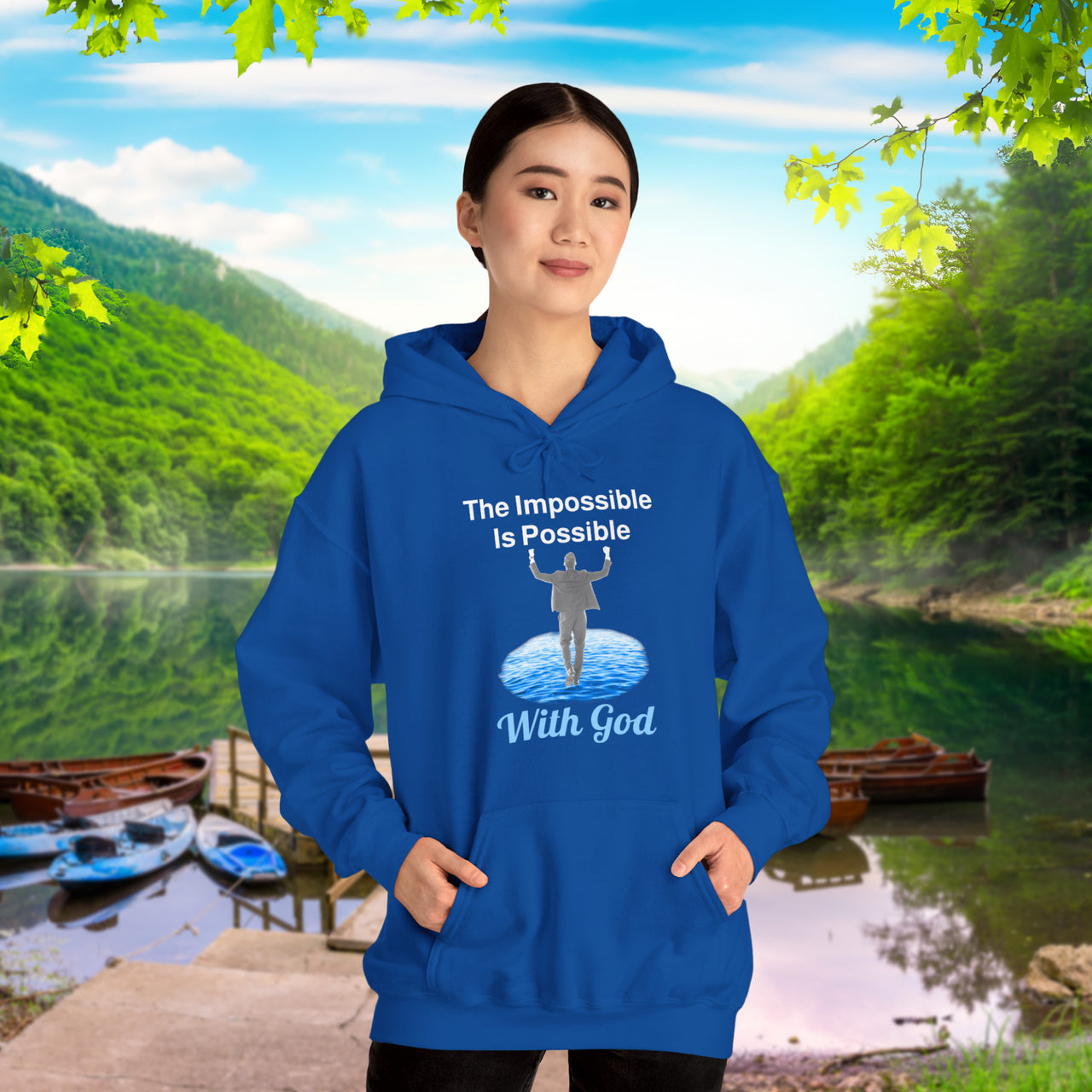 Gildan Adult Unisex Hoodie, Walk on Water Man