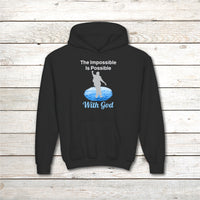 Gildan Youth Unisex Hoodie, Walk on Water Teen