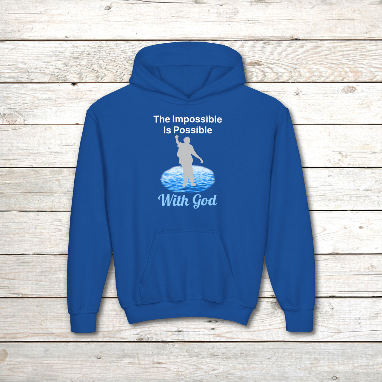 Gildan Youth Unisex Hoodie, Walk on Water Teen