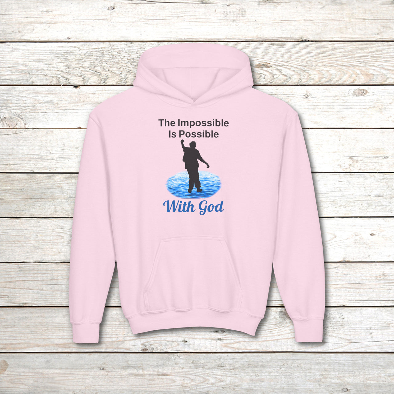 Gildan Youth Unisex Hoodie, Walk on Water Teen