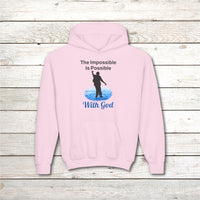 Gildan Youth Unisex Hoodie, Walk on Water Teen