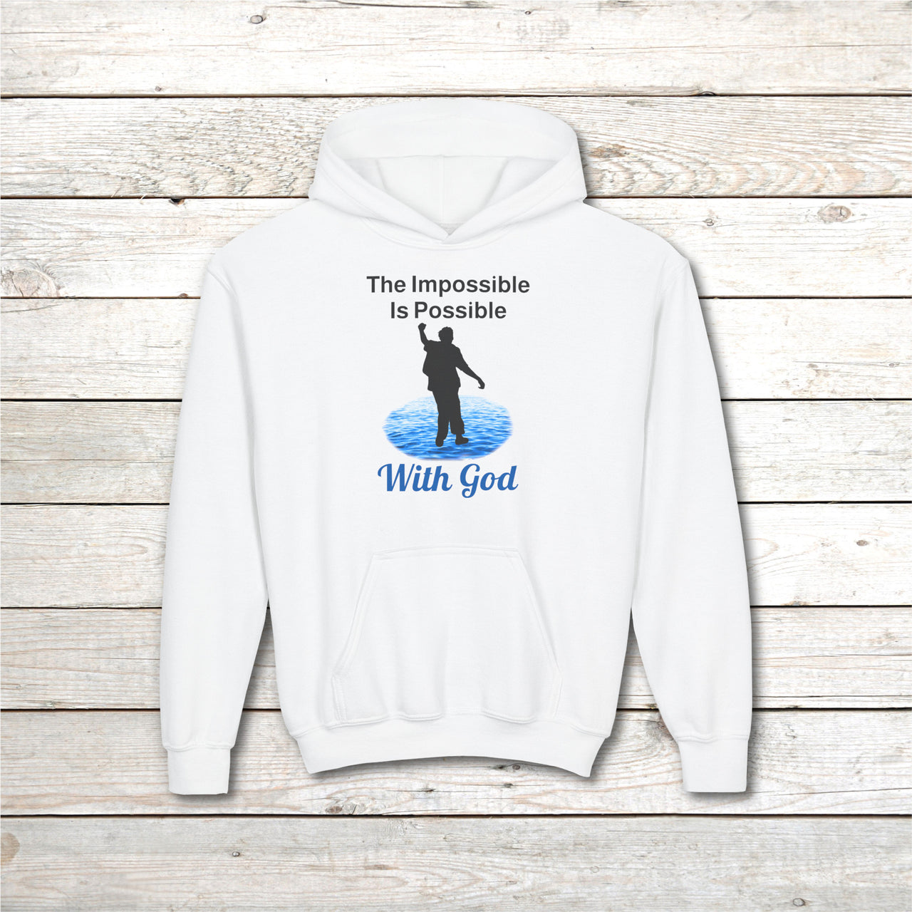 Gildan Youth Unisex Hoodie, Walk on Water Teen
