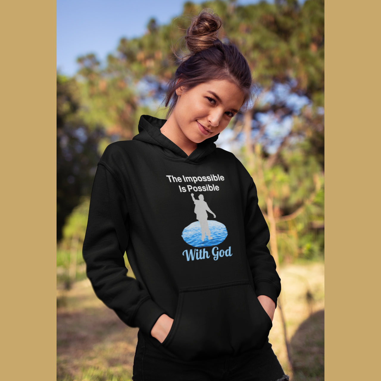 Gildan Youth Unisex Hoodie, Walk on Water Teen